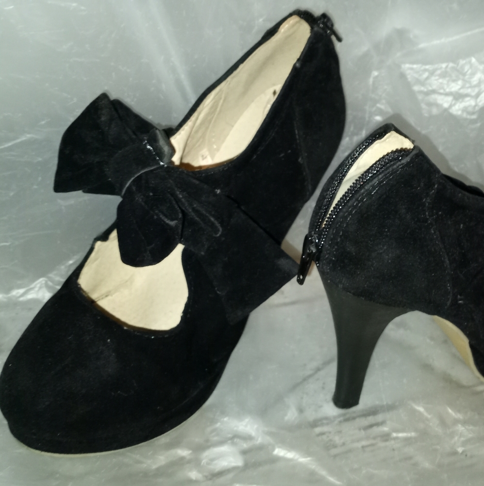 COPY - Black, Suede, Platform, Mary Janes,